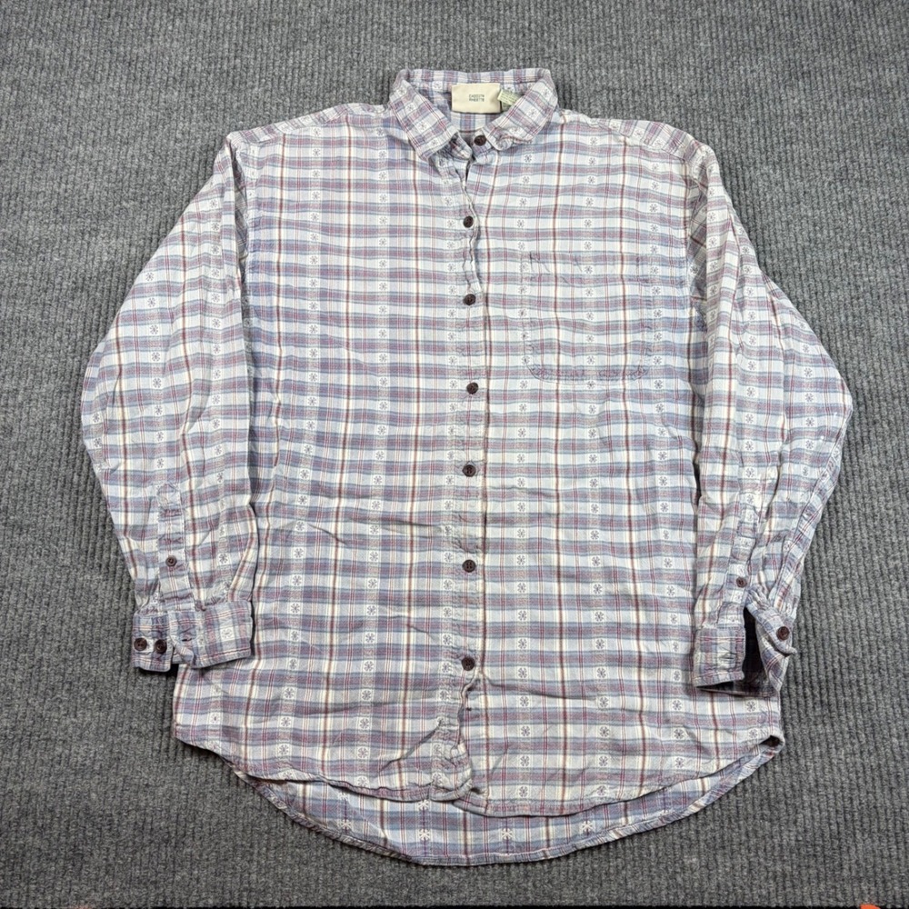 Northern Reflections Shirt Mens M Plaid Button‎ Up Blue Red Cotton 89185NR